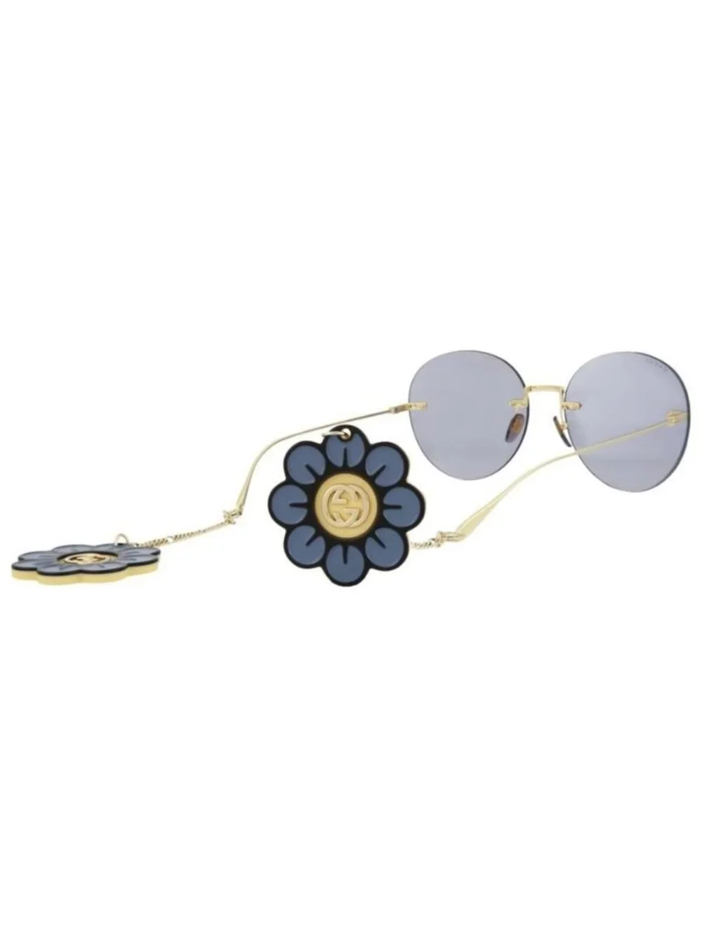 New Gucci Womens Round/Oval Gold Gold Violet Fashion Designer Sunglasses